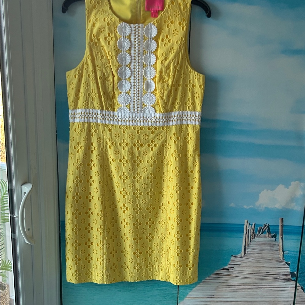 Lilly Pulitzer Sunshine Yellow Eyelet Mini Dress